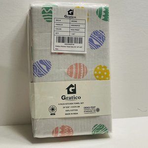 Easter Egg Kitchen Towel Set 6 Pack 20 by 30 Inches 100% Cotton NEW